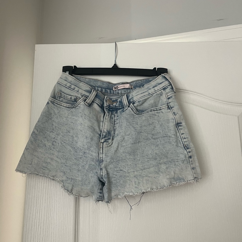 SO Pale Blue High-Rise Denim Cutoff Shorts